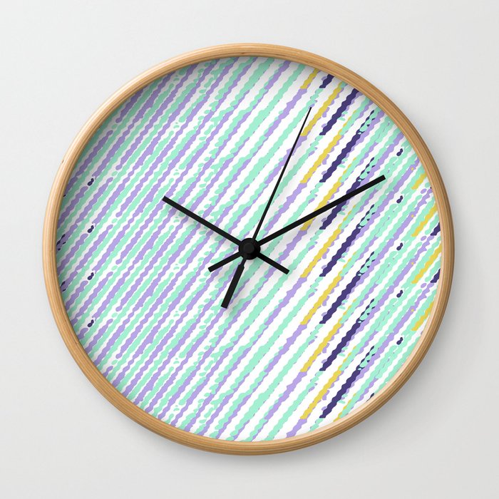 Green Drops of Time Wall Clock