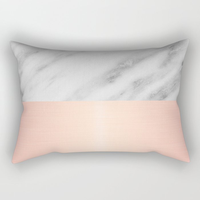 Real Italian Marble and Pink Rectangular Pillow by cafelab Society6