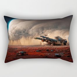 Landing on a new planet Rectangular Pillow