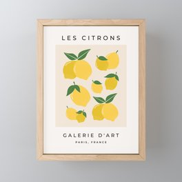 Les Citrons | 01 - Retro Lemon Print Abstract Lemons Framed Mini Art Print