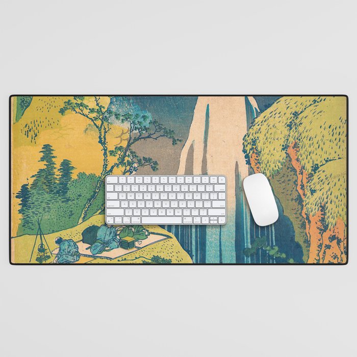 Amida Falls by Katsushika Hokusai Desk Mat