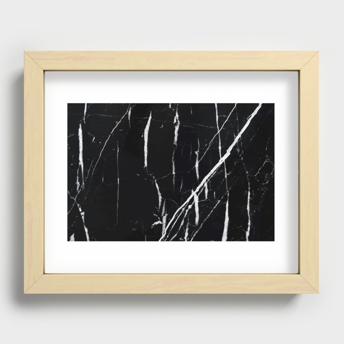 Black Marble Recessed Framed Print