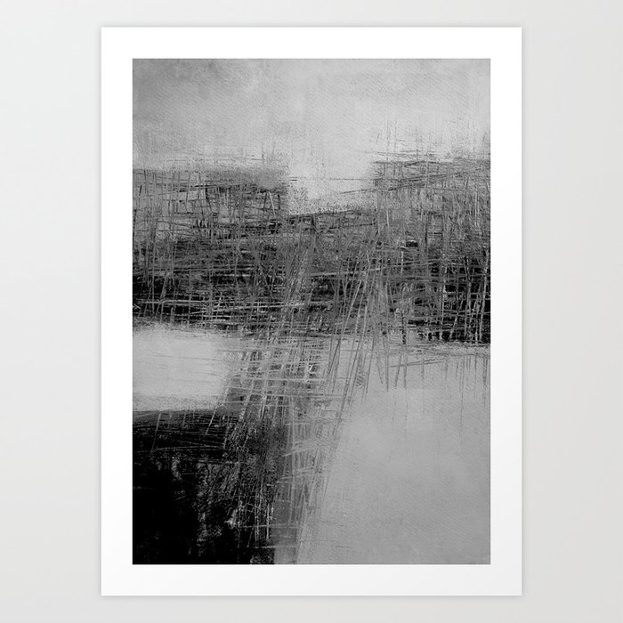 Gray abstract Art Print