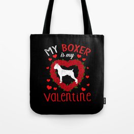Dog Animal Hearts Day Boxer My Valentines Day Tote Bag