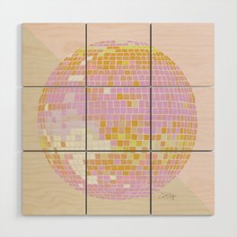 Disco Ball – Peach Wood Wall Art