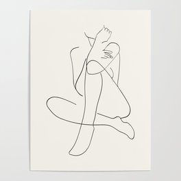 Figure Study (floral white) Poster