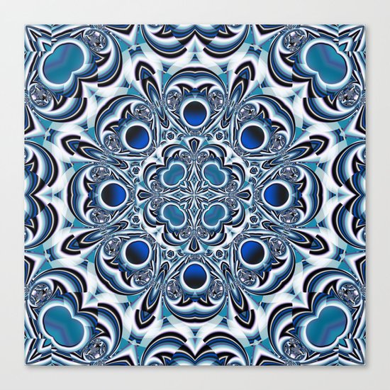 Snowflake fractal pattern Canvas Print