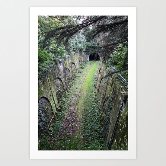 Green tunnel Art Print