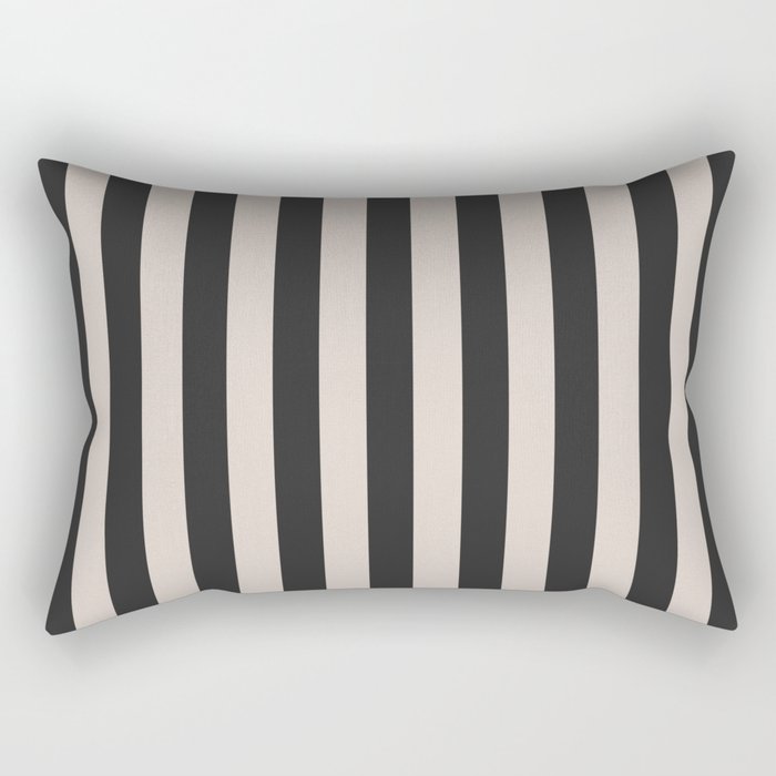 Scandinavian Modern Black & White Stripe Pattern Rectangular Pillow