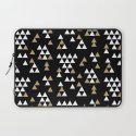 Glitter Triangles - scattered geometric triangles pattern in black gold ...