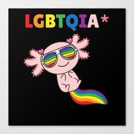 Axolotl - Rainbow Flag LGBT Pride Canvas Print