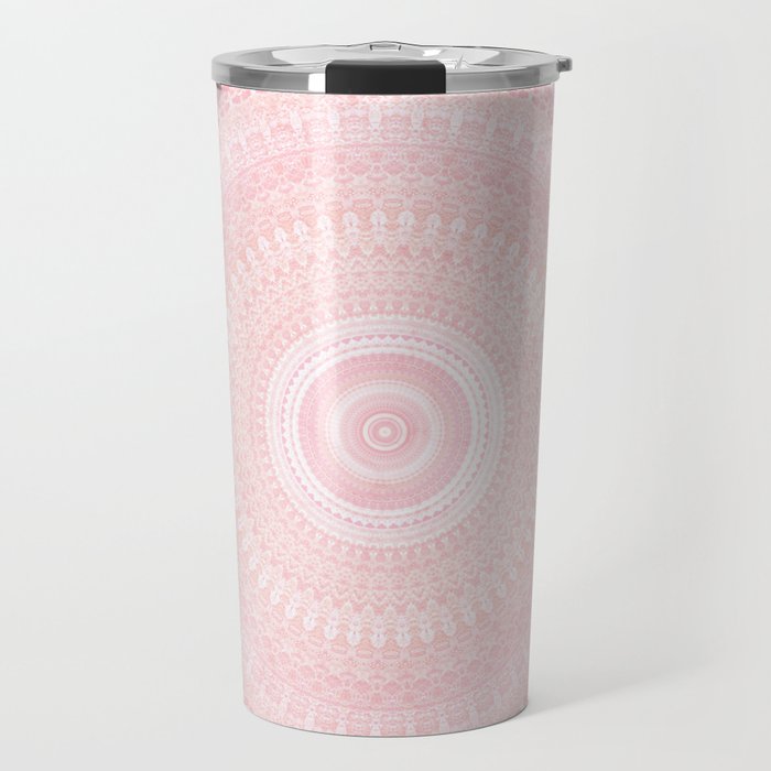 Pastel Pink Mandala Travel Mug