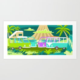 Beach Buses Art Print