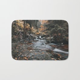 Autumn Creek - Landscape and Nature Photography Bath Mat | Gold, Forest, Long Exposure, Color, Outdoors, Wilderness, Fall, Landscape, Nature, Creek 