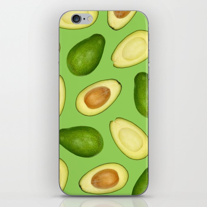 Pattern of green avocado iPhone Skin