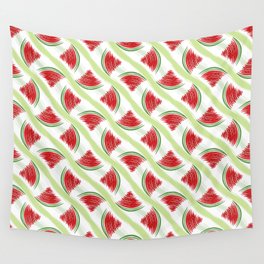 Watermelon Doodle Diagonal Wall Tapestry