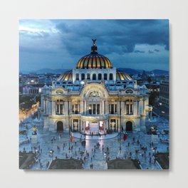 Mexico Photography - A Beautiful Palace In The Mexican Night Metal Print