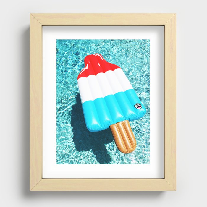 popsicle float all up in our pool Recessed Framed Print