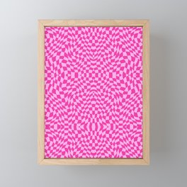 Light and dark pink checker symmetrical pattern Framed Mini Art Print