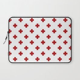 Red Swiss Cross Pattern Laptop Sleeve