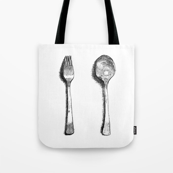 spoon and fork Tote Bag