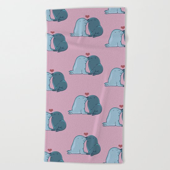 Seal Kisses Beach Towel
