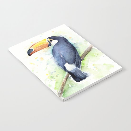 Toucan Tropical Bird Watercolor Notebook