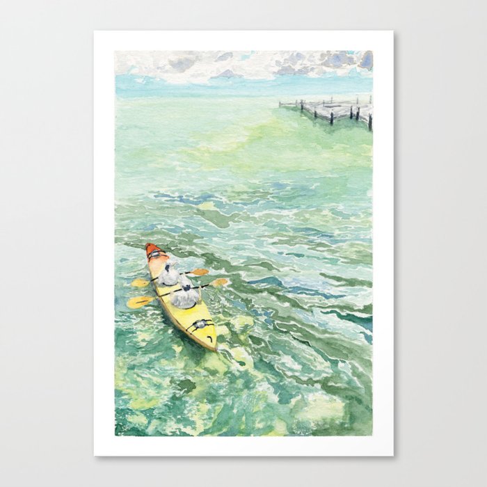 Seagrass Kayaking Canvas Print