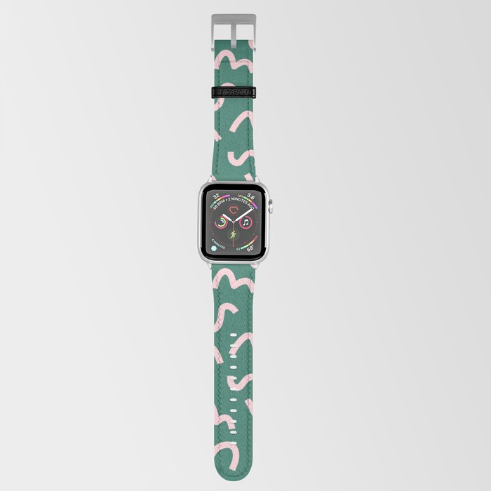 Funky Green and Pink Pattern Apple Watch Band