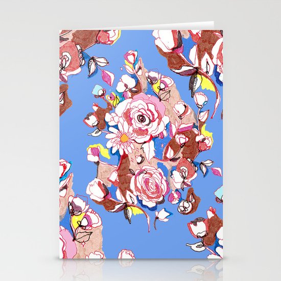 Blue Textile Stationery Cards