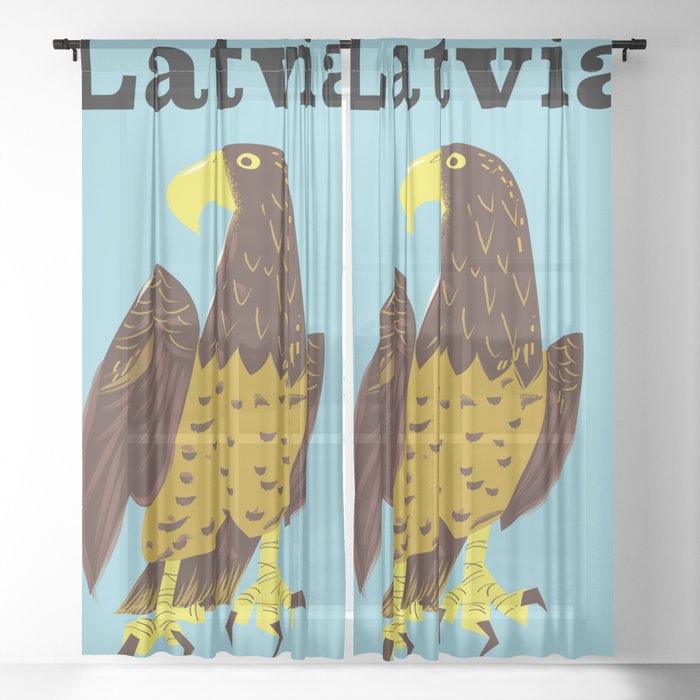 Latvia travel poster. Sheer Curtain