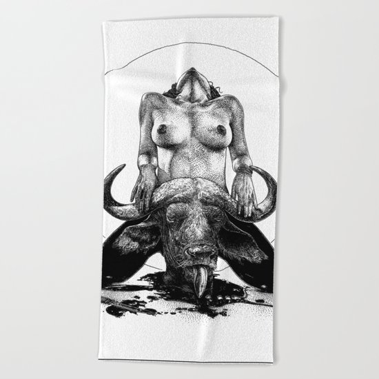 asc 729 - La lune de chasse (Two went in. I came out) Beach Towel