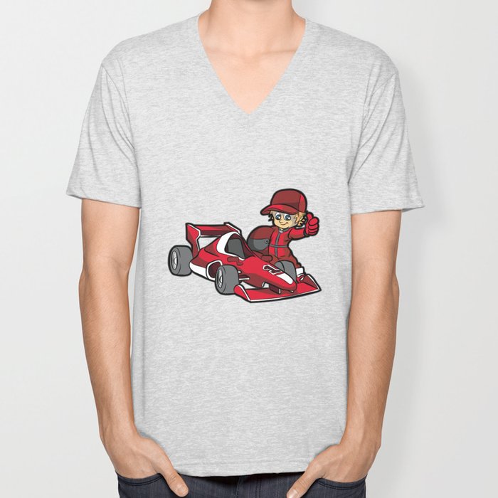 Formula 1 Racer Race Car Driver Son Boy Present Unisex V Neck By Moonpie90 Society6