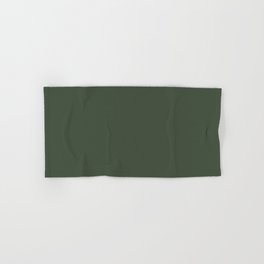 Dark Gray-Green Solid Color Pantone Black Forest 19-0315 TCX Shades of Green Hues Hand & Bath Towel