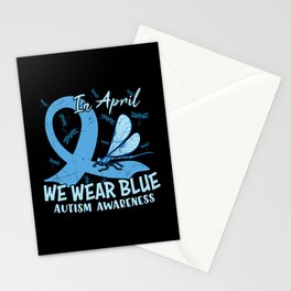 In April We Wear Blue Autism Awareness Stationery Card