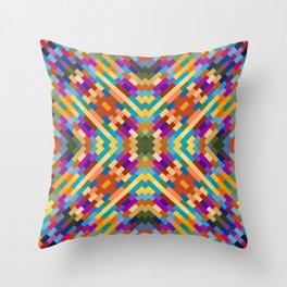 tatiana - bright vivid pattern with southwest vibe Throw Pillow