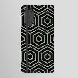 Black and Gray Geometric Shape Pattern Pairs DE 2022 Trending Color Casting Shadow DE6291 Android Wallet Case