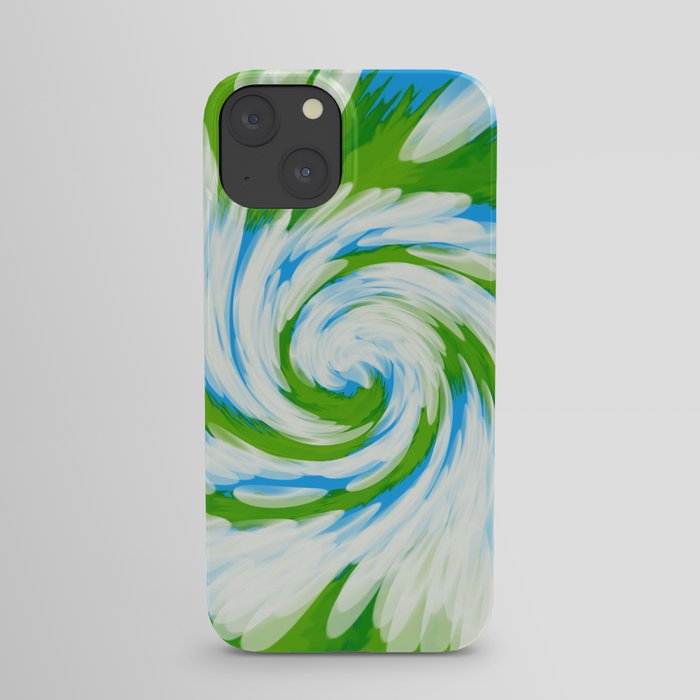 Groovy Green Blue Swirl iPhone Case