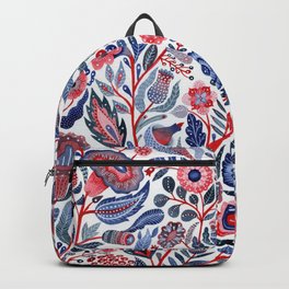 Botanical in red and blue Backpack