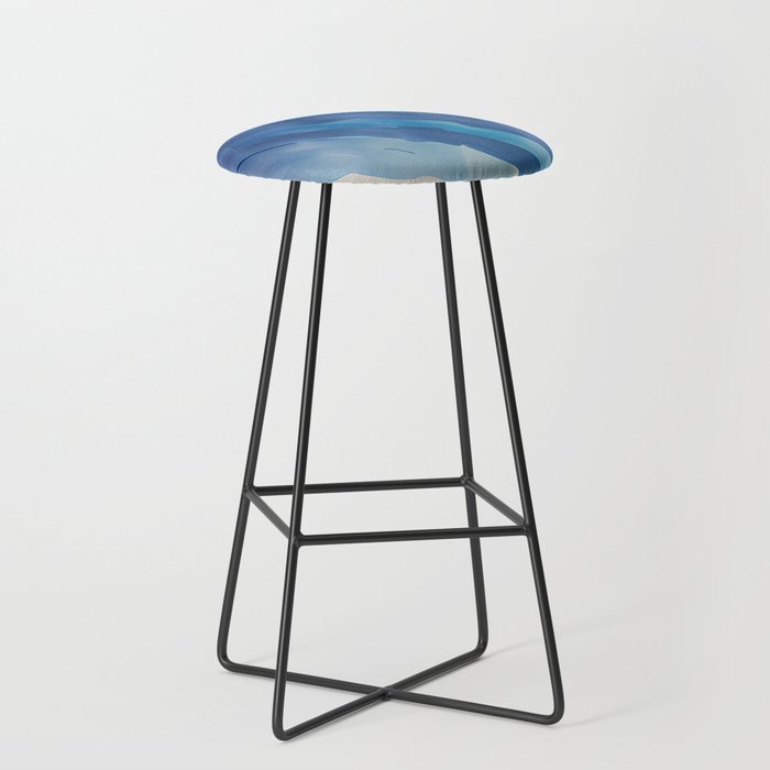 Abstract Blue White Red Bar Stool