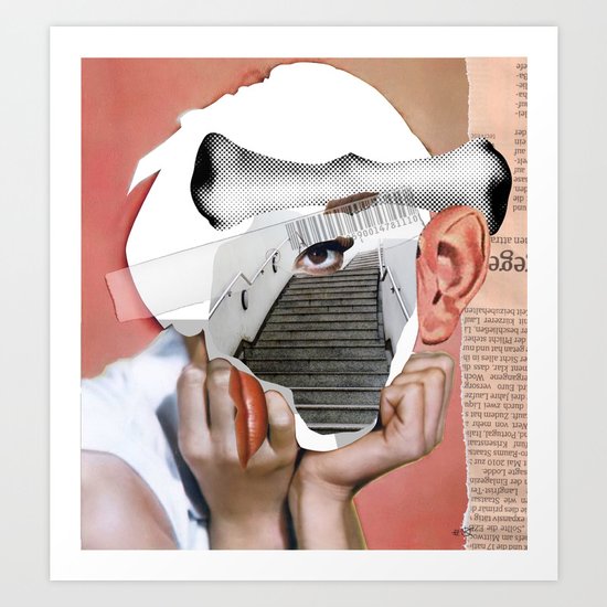 Audrey 3 Collage Art Print