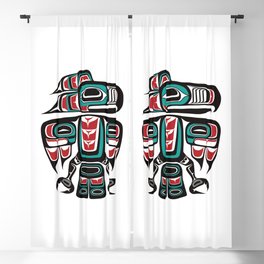 Haida Tlingit Native Raven Totem Blackout Curtain