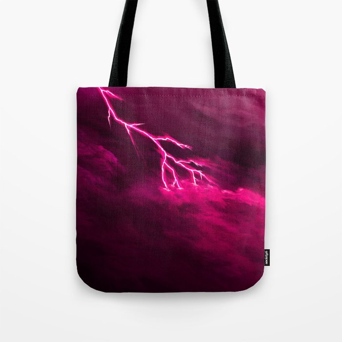 Pink lighting strike Tote Bag