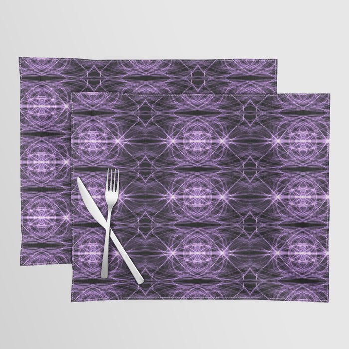 Liquid Light Series 3 ~ Purple Abstract Fractal Pattern Placemat