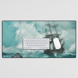 sailing ship wreck Desk Mat