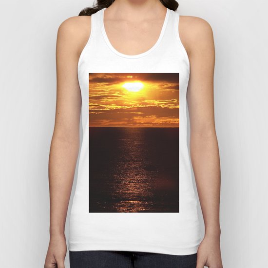 Golden Sunset on the Sea Unisex Tank Top