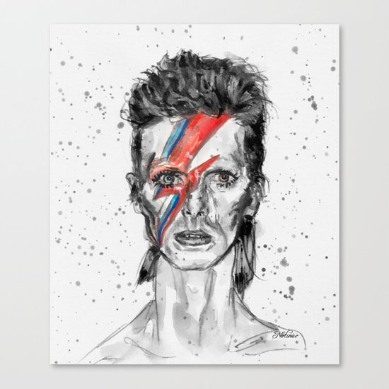 Bowie Inspired David in BW Canvas Print