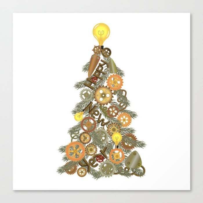 Steampunk Christmas Tree Canvas Print