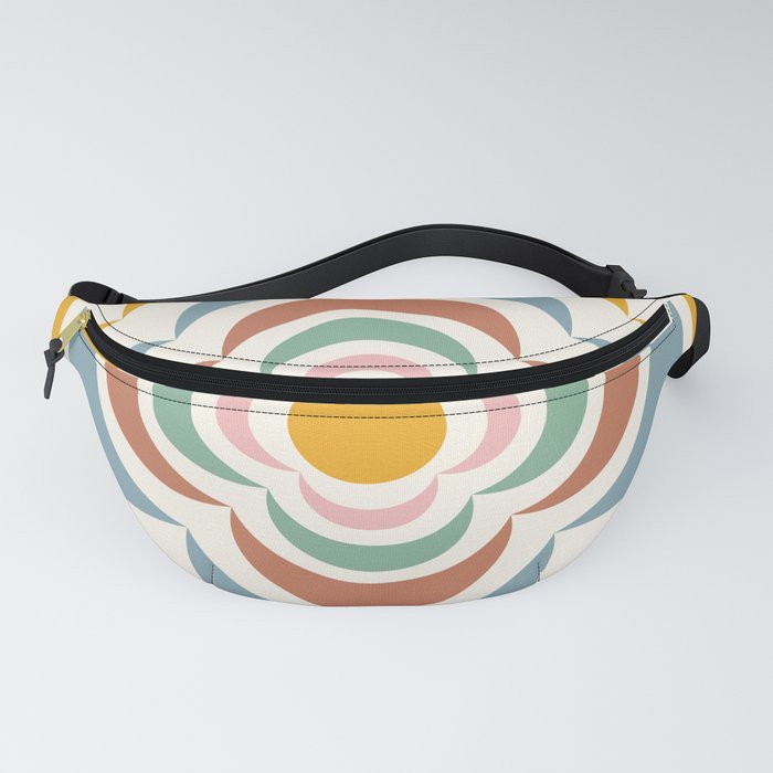 Floral Abstract Shapes 12 in Retro Tones Fanny Pack