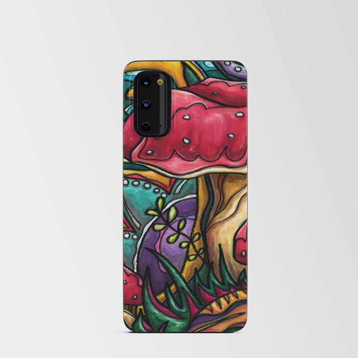 Bright abstract Amanita painting, psychedelic mushroom Android Card Case